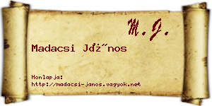 Madacsi János névjegykártya