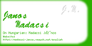 janos madacsi business card